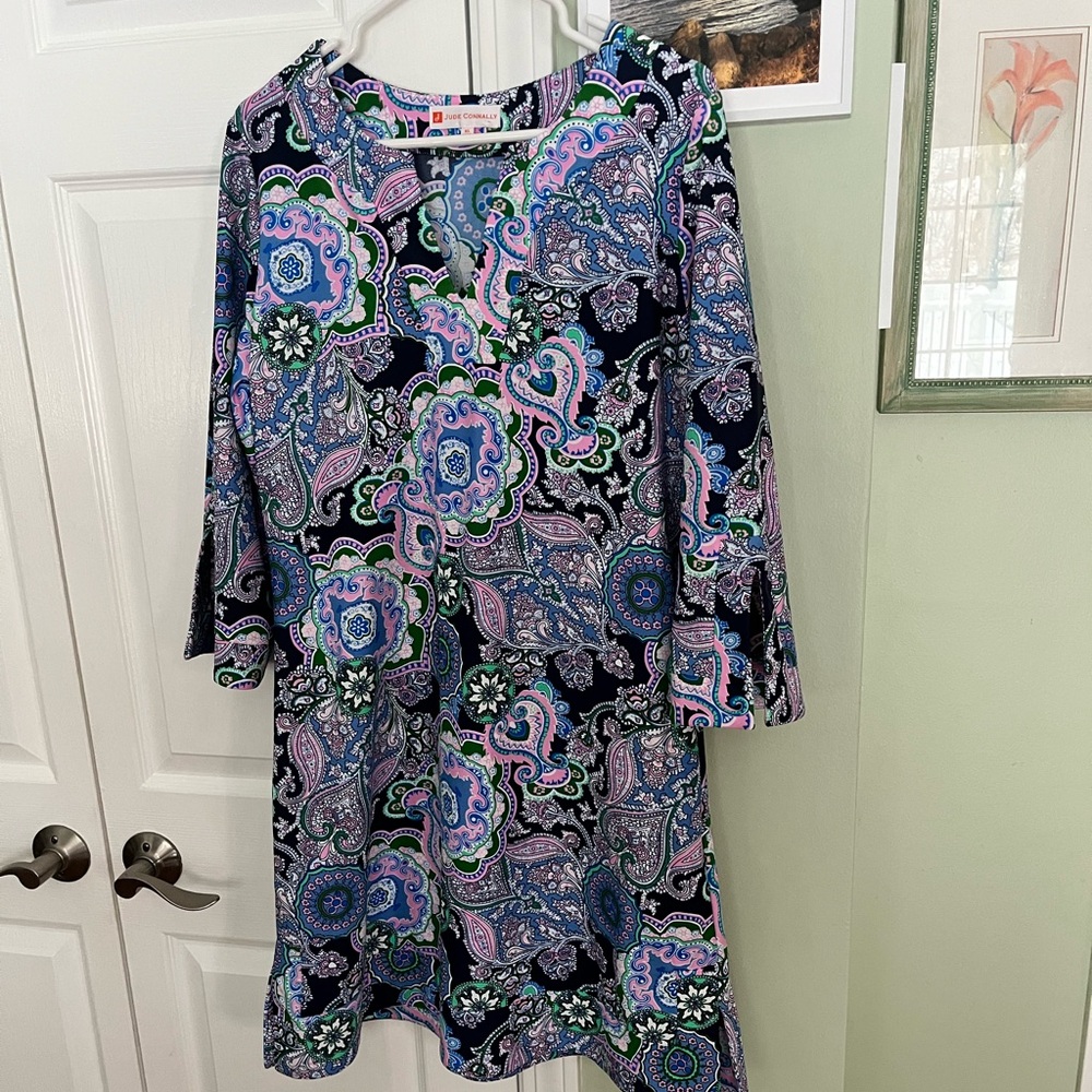 Jude Connally Paisley Navy 3/4” sleeves. NWOT